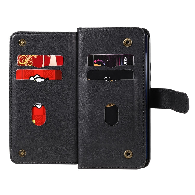 For Xiaomi Mi 10 Lite Multifunctional Magnetic Copper Buckle Horizontal Flip Solid Color Leather Case with 10 Card Slots & Wallet & Holder & Photo Frame