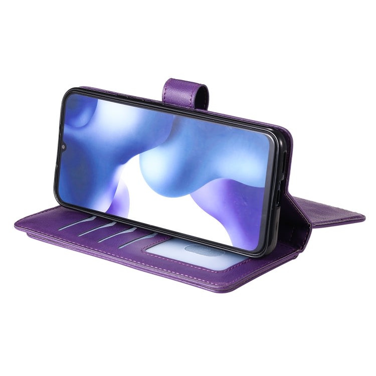 For Xiaomi Mi 10 Lite Multifunctional Magnetic Copper Buckle Horizontal Flip Solid Color Leather Case with 10 Card Slots & Wallet & Holder & Photo Frame