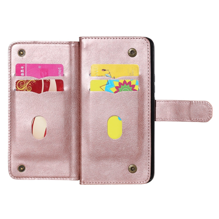 For Xiaomi Mi 10 Lite Multifunctional Magnetic Copper Buckle Horizontal Flip Solid Color Leather Case with 10 Card Slots & Wallet & Holder & Photo Frame