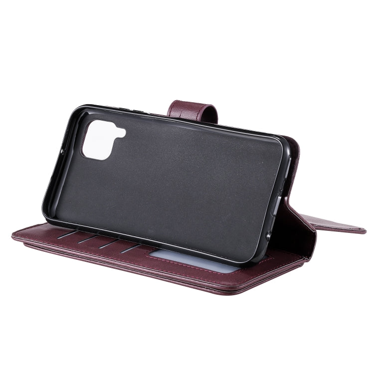 For Huawei P40 Lite Multifunctional Magnetic Copper Buckle Horizontal Flip Solid Color Leather Case with 10 Card Slots & Wallet & Holder & Photo Frame