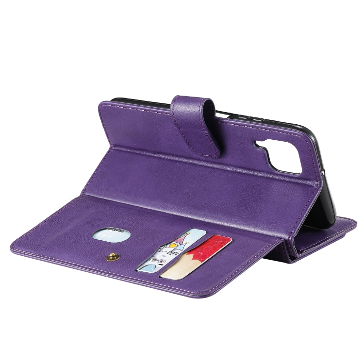 For Huawei P40 Lite Multifunctional Magnetic Copper Buckle Horizontal Flip Solid Color Leather Case with 10 Card Slots & Wallet & Holder & Photo Frame