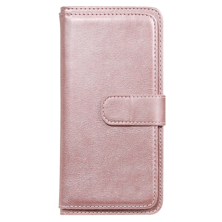 For Huawei P40 Lite Multifunctional Magnetic Copper Buckle Horizontal Flip Solid Color Leather Case with 10 Card Slots & Wallet & Holder & Photo Frame