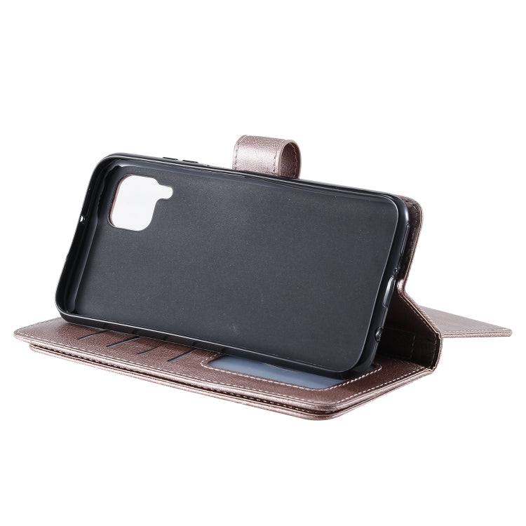 For Huawei P40 Lite Multifunctional Magnetic Copper Buckle Horizontal Flip Solid Color Leather Case with 10 Card Slots & Wallet & Holder & Photo Frame