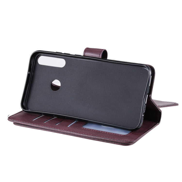 For Huawei P40 Lite E Multifunctional Magnetic Copper Buckle Horizontal Flip Solid Color Leather Case with 10 Card Slots & Wallet & Holder & Photo Frame