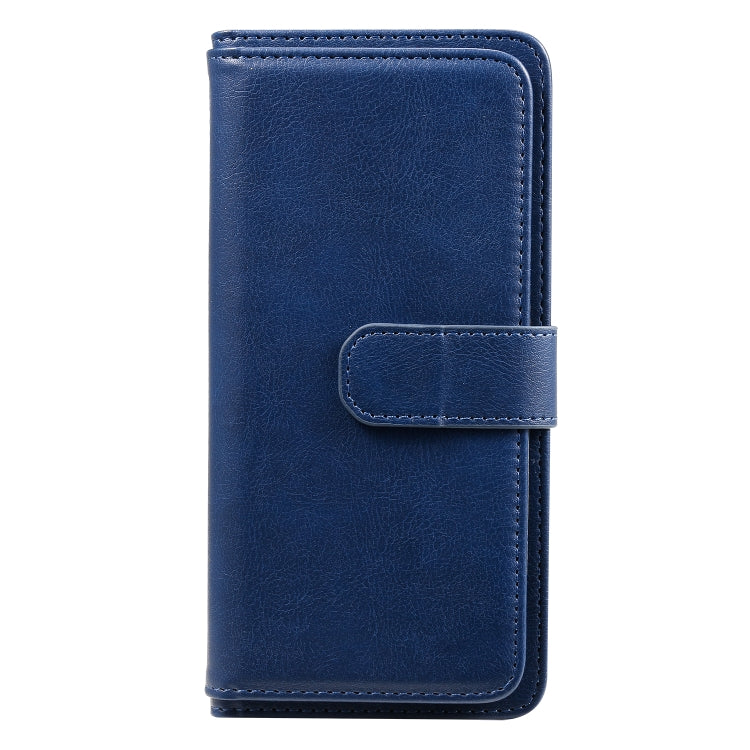 For Huawei P40 Lite E Multifunctional Magnetic Copper Buckle Horizontal Flip Solid Color Leather Case with 10 Card Slots & Wallet & Holder & Photo Frame