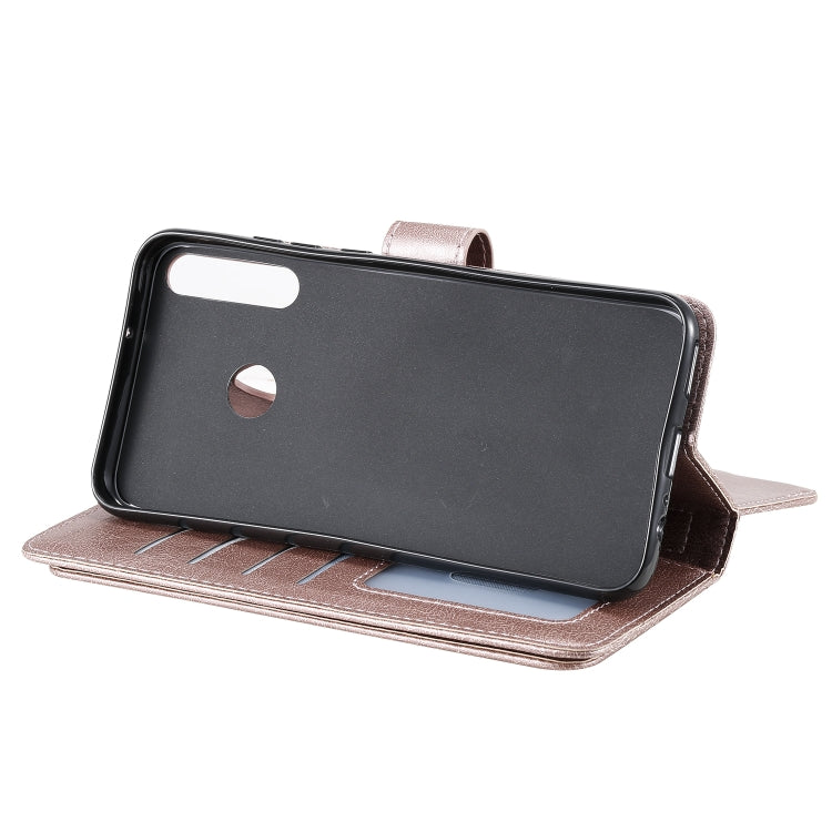 For Huawei P40 Lite E Multifunctional Magnetic Copper Buckle Horizontal Flip Solid Color Leather Case with 10 Card Slots & Wallet & Holder & Photo Frame