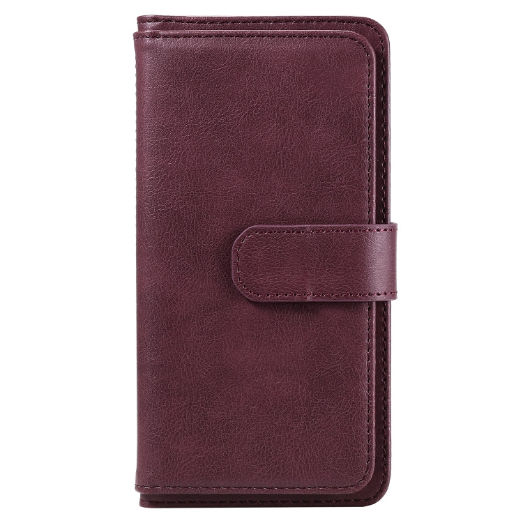 For Huawei P Smart(2020) Multifunctional Magnetic Copper Buckle Horizontal Flip Solid Color Leather Case with 10 Card Slots & Wallet & Holder & Photo Frame