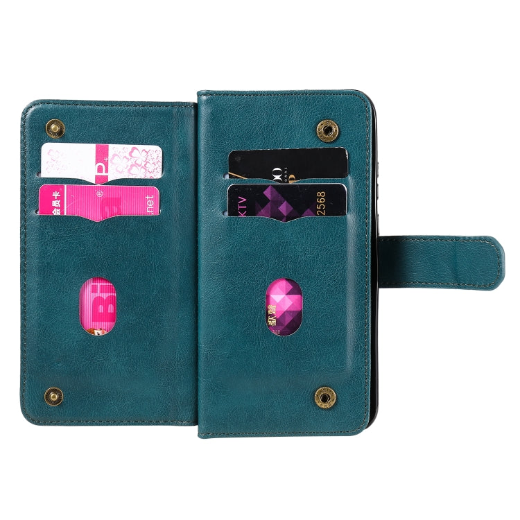 For Huawei P Smart(2020) Multifunctional Magnetic Copper Buckle Horizontal Flip Solid Color Leather Case with 10 Card Slots & Wallet & Holder & Photo Frame