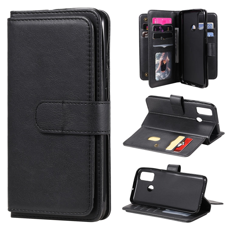 For Huawei P Smart(2020) Multifunctional Magnetic Copper Buckle Horizontal Flip Solid Color Leather Case with 10 Card Slots & Wallet & Holder & Photo Frame