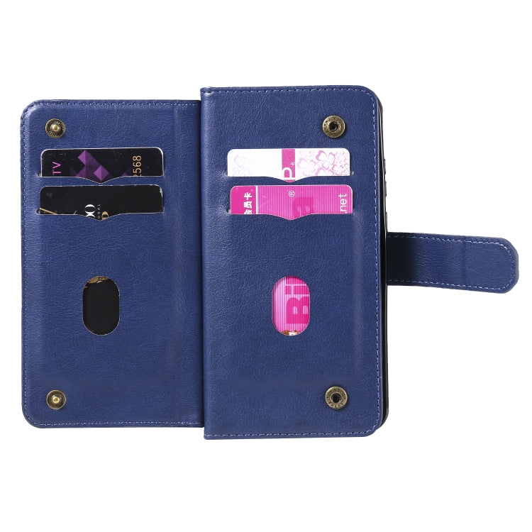 For Huawei P Smart(2020) Multifunctional Magnetic Copper Buckle Horizontal Flip Solid Color Leather Case with 10 Card Slots & Wallet & Holder & Photo Frame