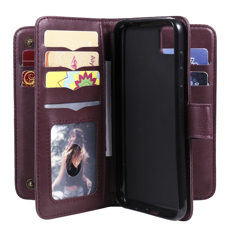 For Huawei Y5P / 9S Multifunctional Magnetic Copper Buckle Horizontal Flip Solid Color Leather Case with 10 Card Slots & Wallet & Holder & Photo Frame