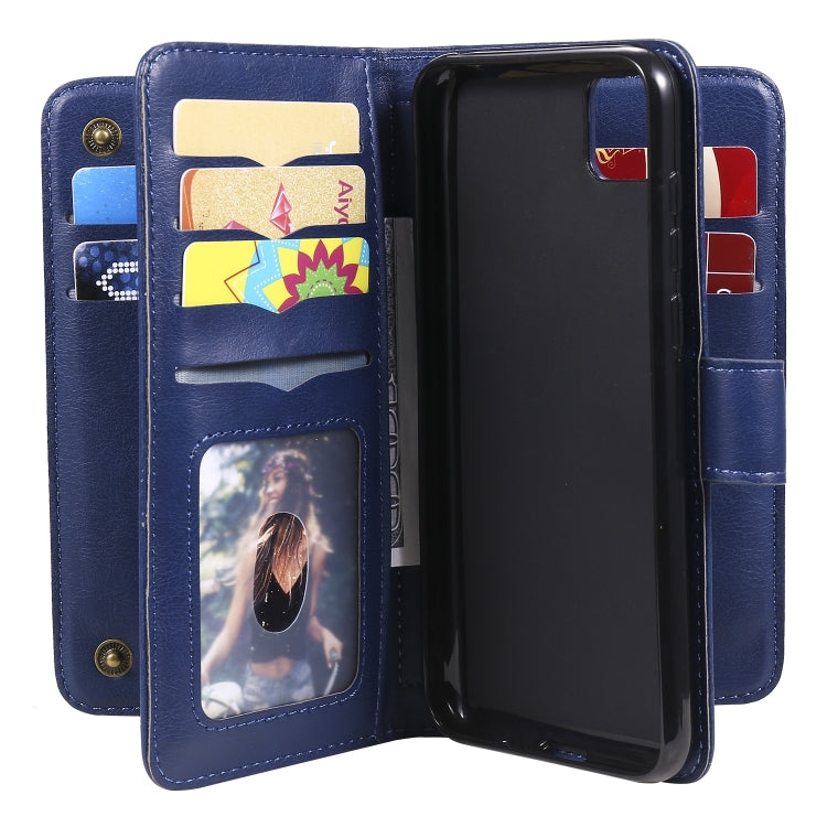 For Huawei Y5P / 9S Multifunctional Magnetic Copper Buckle Horizontal Flip Solid Color Leather Case with 10 Card Slots & Wallet & Holder & Photo Frame