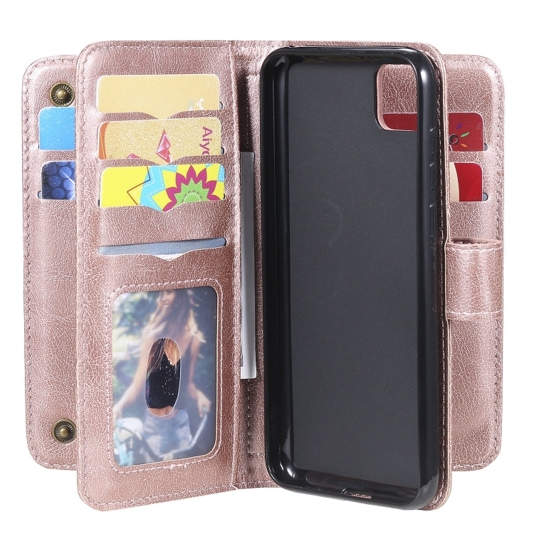 For Huawei Y5P / 9S Multifunctional Magnetic Copper Buckle Horizontal Flip Solid Color Leather Case with 10 Card Slots & Wallet & Holder & Photo Frame