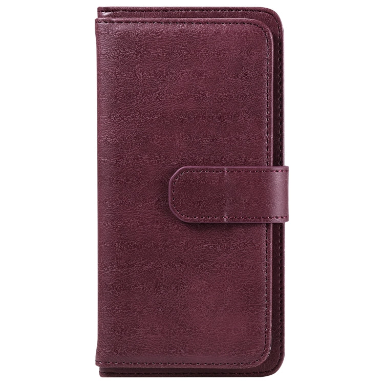 For Huawei Y6P Multifunctional Magnetic Copper Buckle Horizontal Flip Solid Color Leather Case with 10 Card Slots & Wallet & Holder & Photo Frame