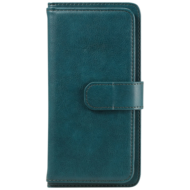 For Huawei Y6P Multifunctional Magnetic Copper Buckle Horizontal Flip Solid Color Leather Case with 10 Card Slots & Wallet & Holder & Photo Frame