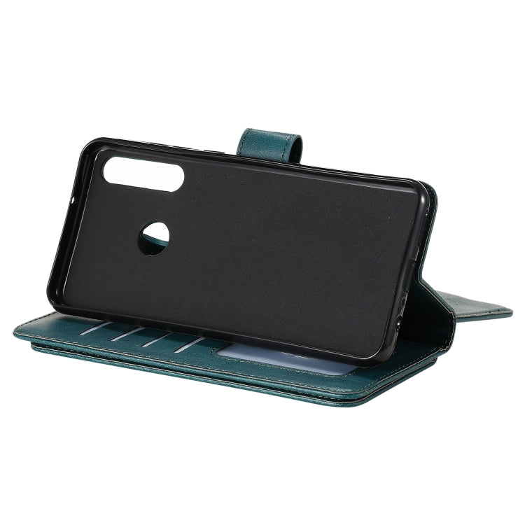 For Huawei Y6P Multifunctional Magnetic Copper Buckle Horizontal Flip Solid Color Leather Case with 10 Card Slots & Wallet & Holder & Photo Frame