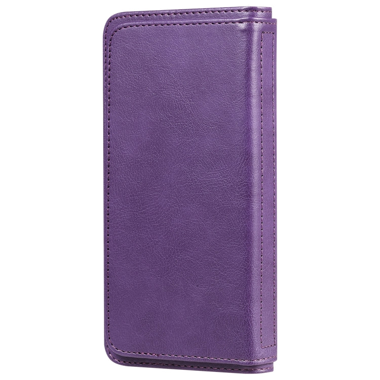 For Huawei Y6P Multifunctional Magnetic Copper Buckle Horizontal Flip Solid Color Leather Case with 10 Card Slots & Wallet & Holder & Photo Frame