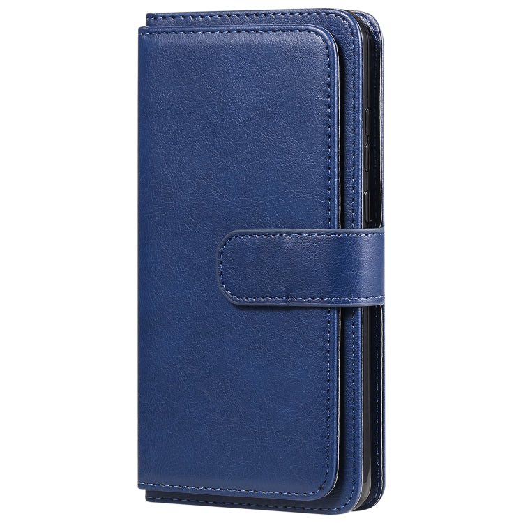 For Huawei Y6P Multifunctional Magnetic Copper Buckle Horizontal Flip Solid Color Leather Case with 10 Card Slots & Wallet & Holder & Photo Frame