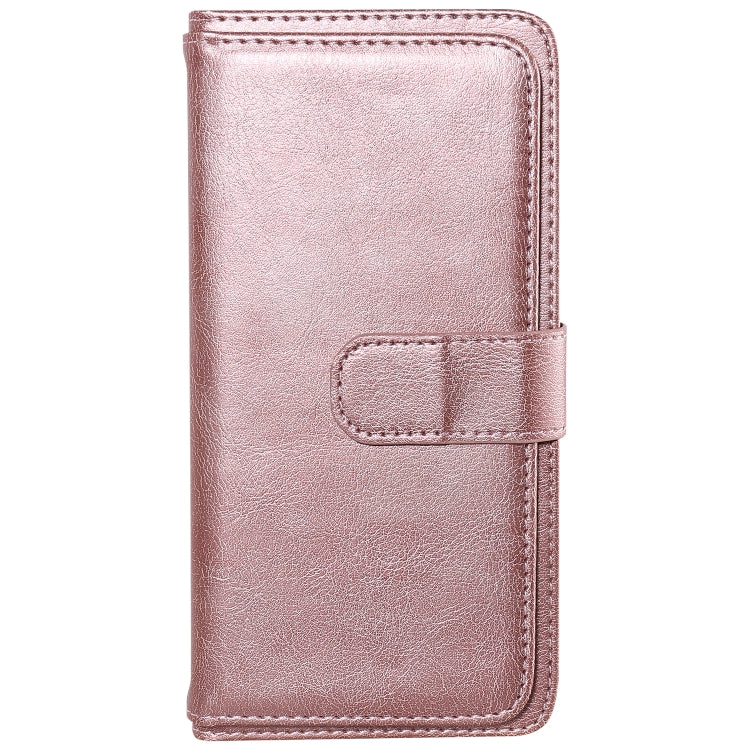 For Huawei Y6P Multifunctional Magnetic Copper Buckle Horizontal Flip Solid Color Leather Case with 10 Card Slots & Wallet & Holder & Photo Frame