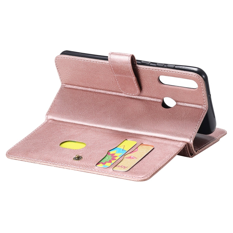For Huawei Y6P Multifunctional Magnetic Copper Buckle Horizontal Flip Solid Color Leather Case with 10 Card Slots & Wallet & Holder & Photo Frame