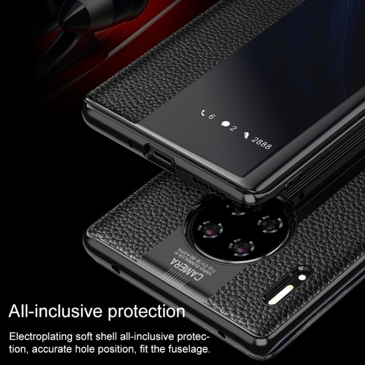 For Huawei Mate 30 Genuine Leather Smart Shckproof Horizontal Flip Case