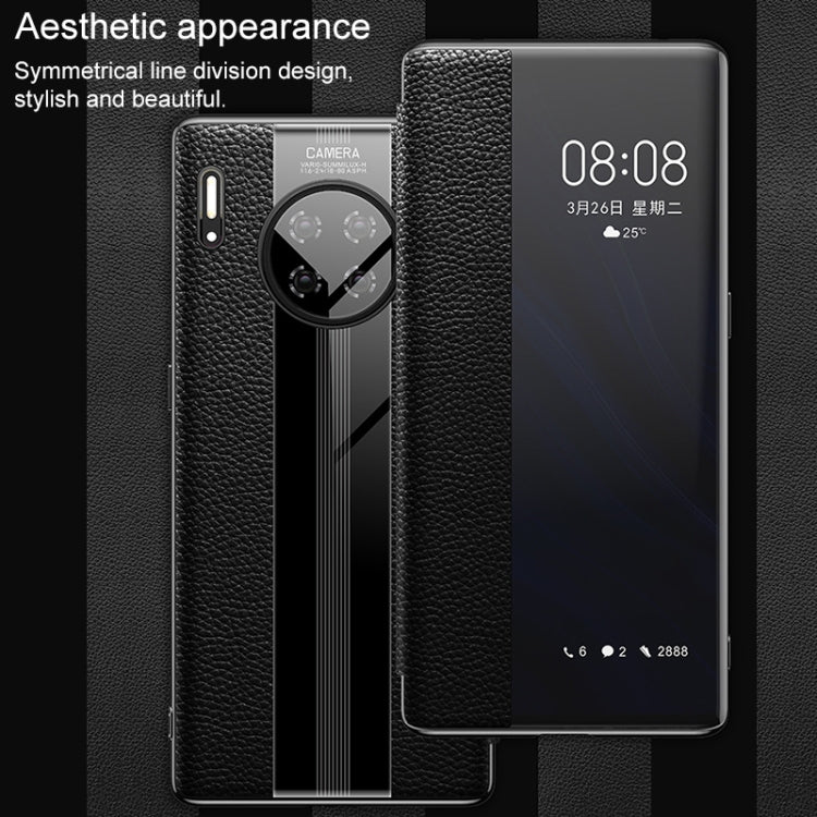 For Huawei Mate 30 Genuine Leather Smart Shckproof Horizontal Flip Case