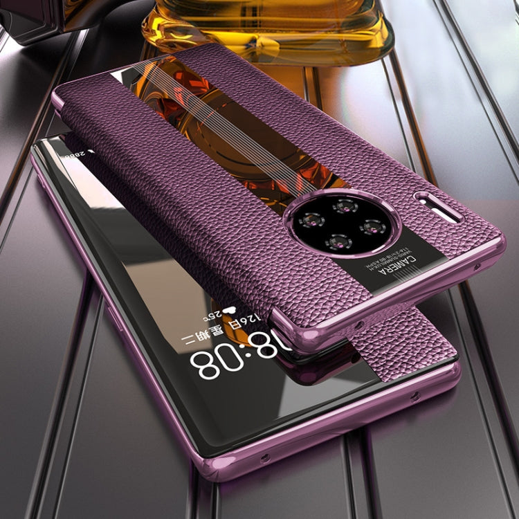 For Huawei Mate 30 Genuine Leather Smart Shckproof Horizontal Flip Case