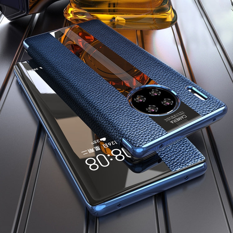 For Huawei Mate 30 Pro Genuine Leather Smart Shckproof Horizontal Flip Case
