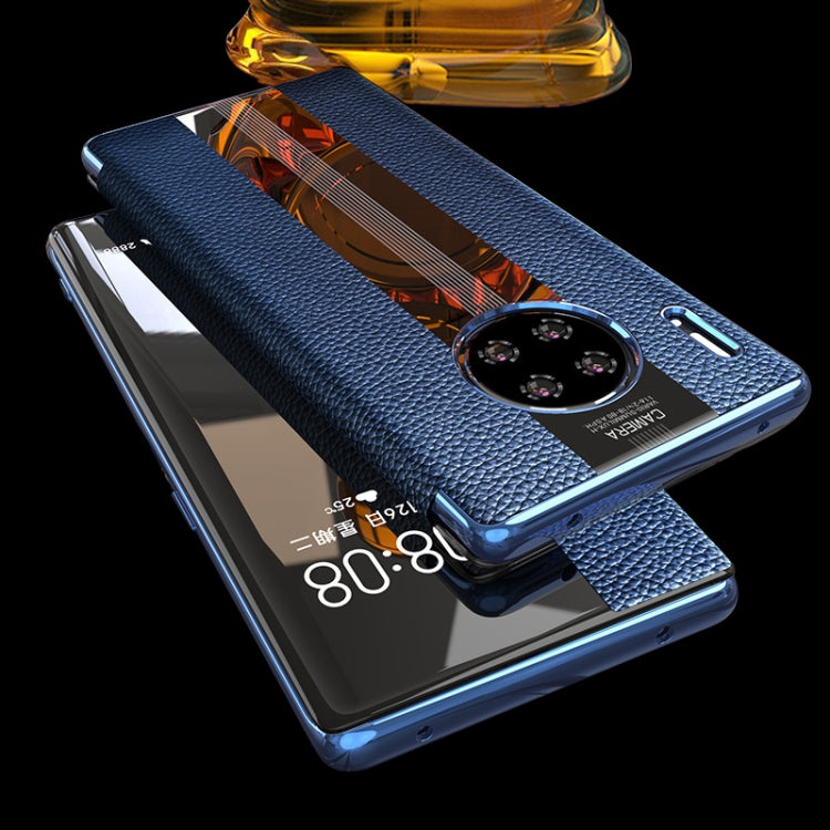For Huawei Mate 30 Pro Genuine Leather Smart Shckproof Horizontal Flip Case