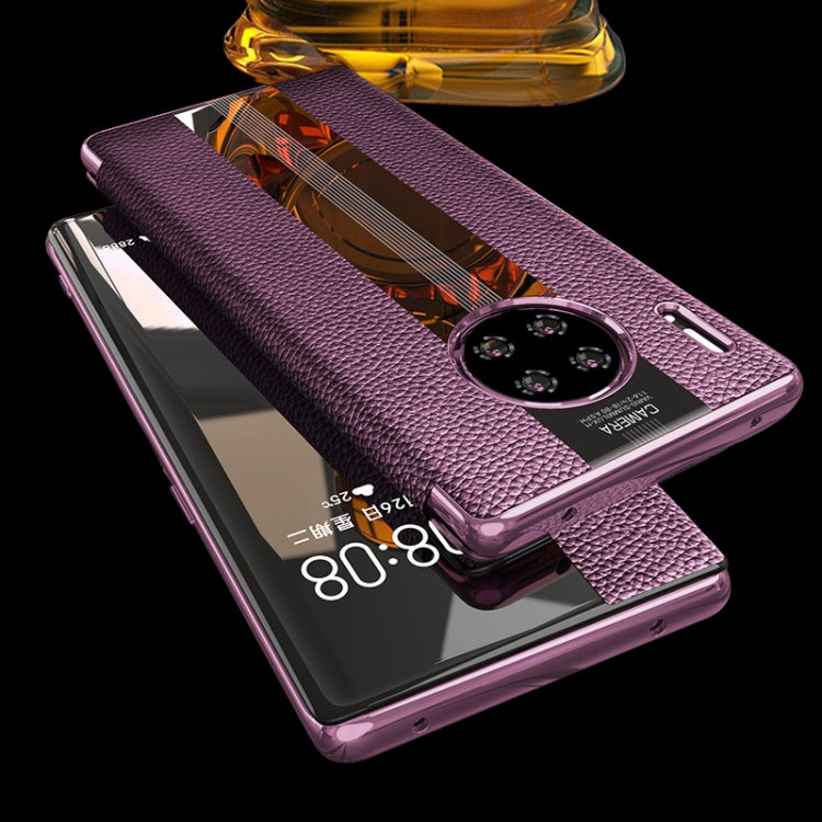 For Huawei Mate 30 Pro Genuine Leather Smart Shckproof Horizontal Flip Case