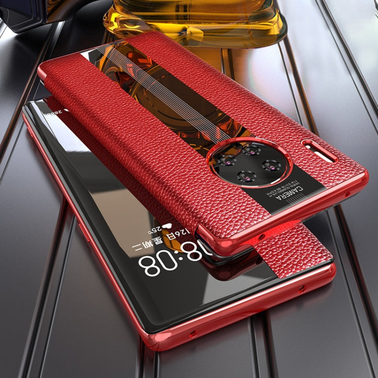 For Huawei Mate 30 Pro Genuine Leather Smart Shckproof Horizontal Flip Case