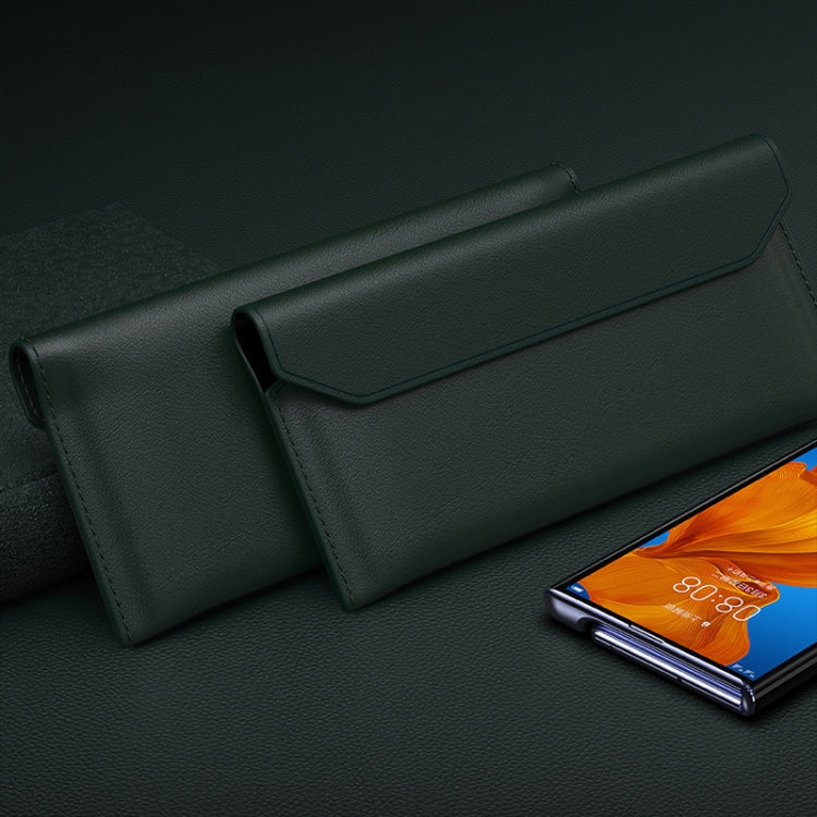 For Huawei Mate Xs / X Foldable Cowhide Leather Business Shckproof Horizontal Flip Case