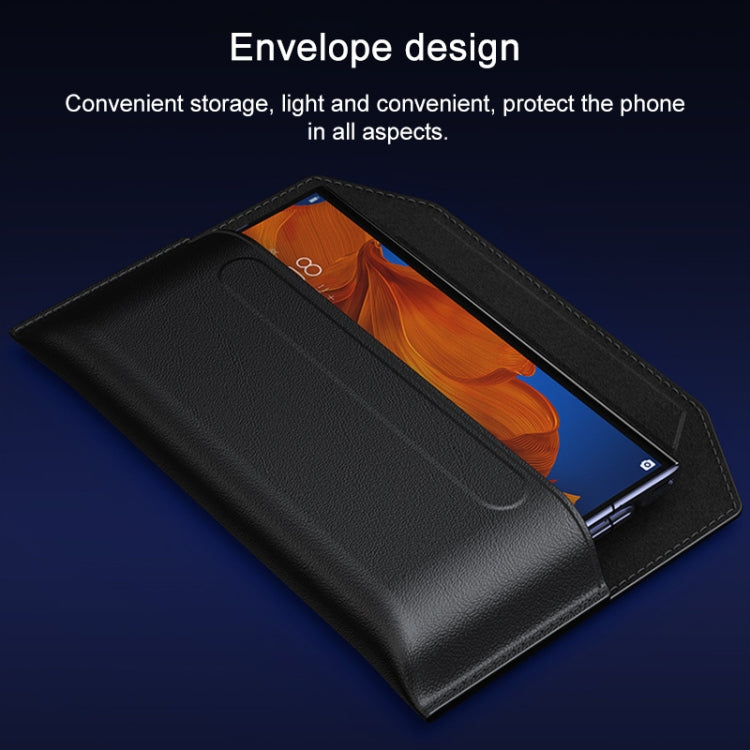 For Huawei Mate Xs / X Foldable Cowhide Leather Business Shckproof Horizontal Flip Case