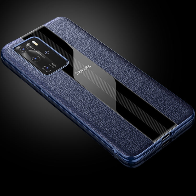 For Huawei P40 Pro Genuine Leather Electroplated Shckproof Protective Case