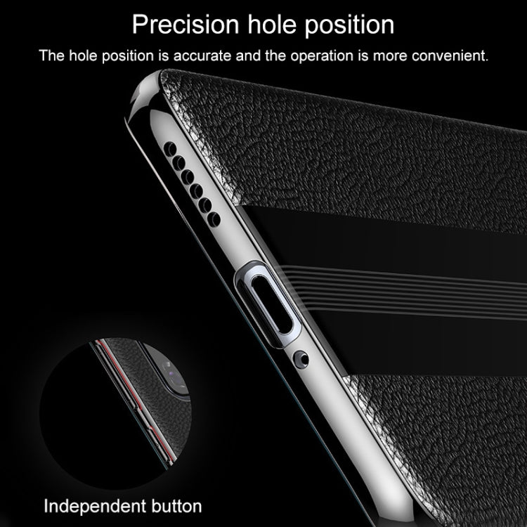 For Huawei P40 Pro Genuine Leather Electroplated Shckproof Protective Case