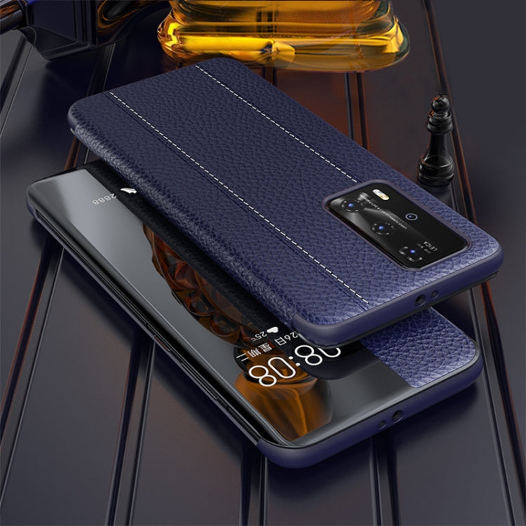 For Huawei P40 Pro Plus Genuine Leather Smart Shckproof Horizontal Flip Case