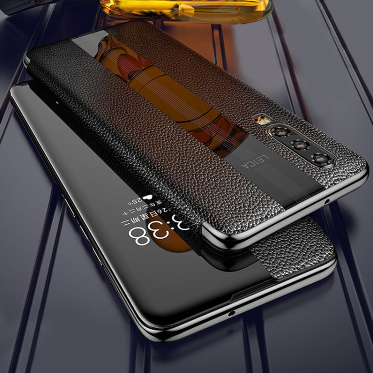 For Huawei P20 Genuine Leather Smart Flip Protective Case