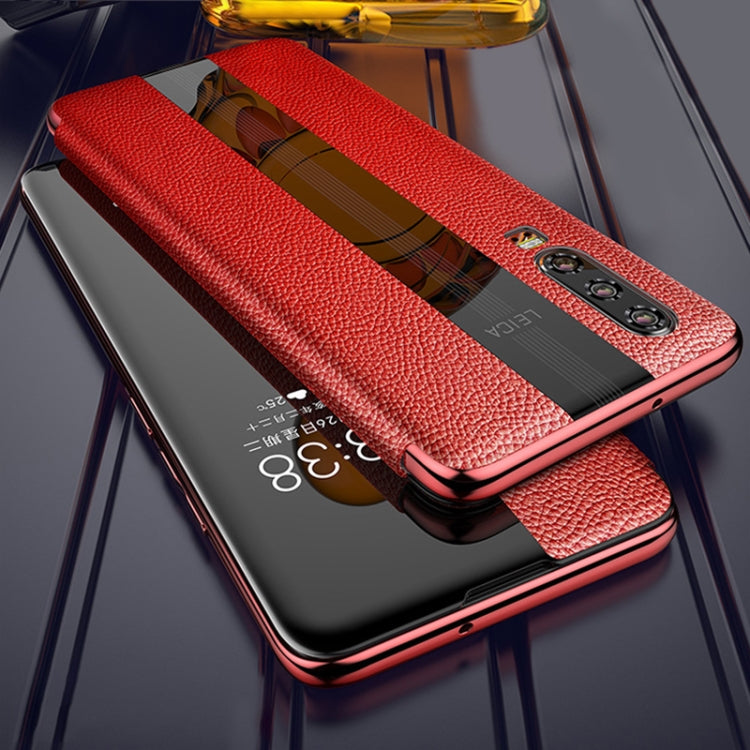 For Huawei P20 Genuine Leather Smart Flip Protective Case