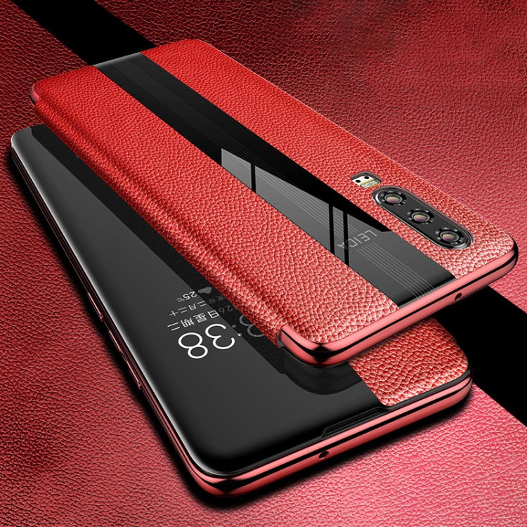 For Huawei P20 Genuine Leather Smart Flip Protective Case