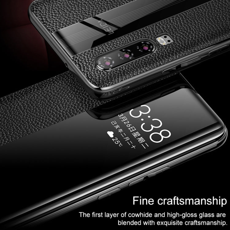 For Huawei P20 Genuine Leather Smart Flip Protective Case