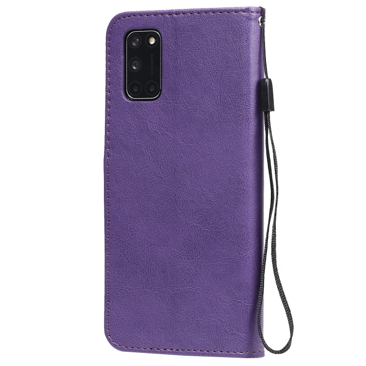 For Oppo A52 / A72 / A92 Solid Color Horizontal Flip Protective Leather Case with Holder & Card Slots & Wallet & Photo Frame & Lanyard