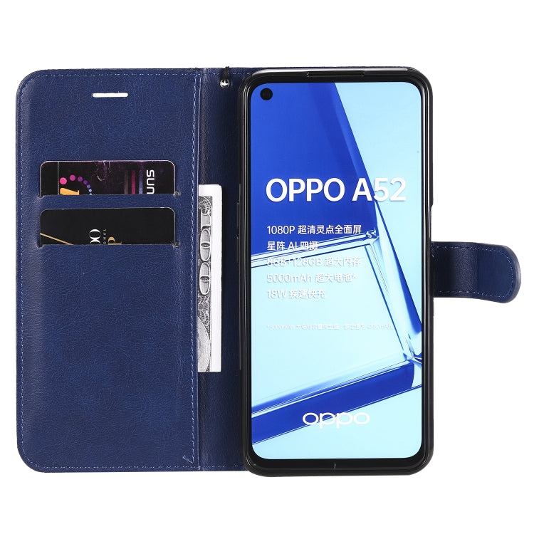 For Oppo A52 / A72 / A92 Solid Color Horizontal Flip Protective Leather Case with Holder & Card Slots & Wallet & Photo Frame & Lanyard