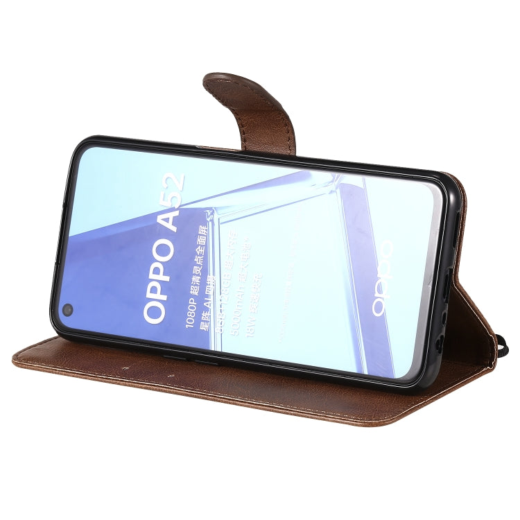 For Oppo A52 / A72 / A92 Solid Color Horizontal Flip Protective Leather Case with Holder & Card Slots & Wallet & Photo Frame & Lanyard