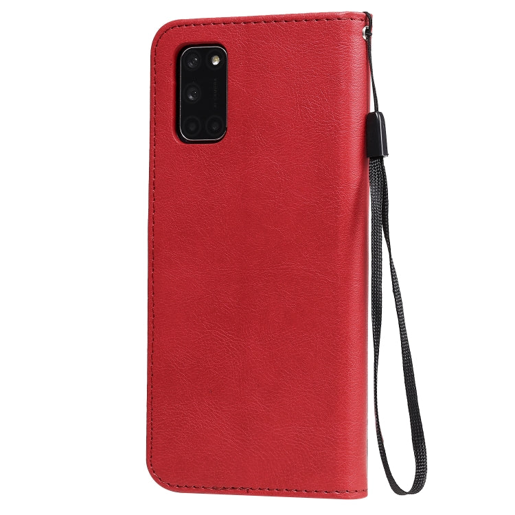 For Oppo A52 / A72 / A92 Solid Color Horizontal Flip Protective Leather Case with Holder & Card Slots & Wallet & Photo Frame & Lanyard