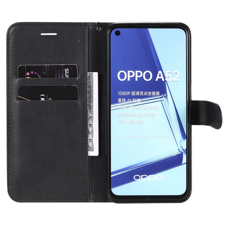 For Oppo A52 / A72 / A92 Solid Color Horizontal Flip Protective Leather Case with Holder & Card Slots & Wallet & Photo Frame & Lanyard