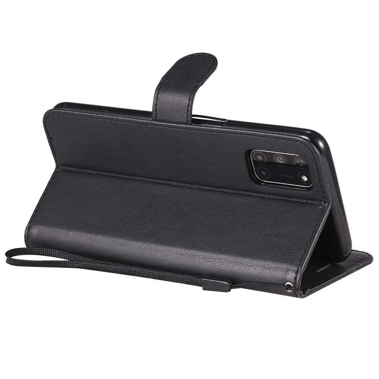 For Oppo A52 / A72 / A92 Solid Color Horizontal Flip Protective Leather Case with Holder & Card Slots & Wallet & Photo Frame & Lanyard