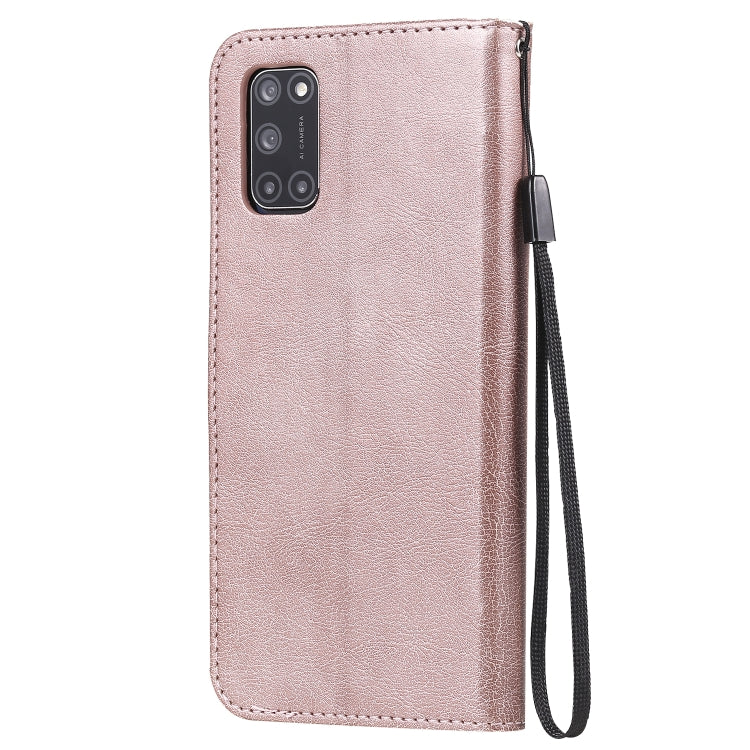 For Oppo A52 / A72 / A92 Solid Color Horizontal Flip Protective Leather Case with Holder & Card Slots & Wallet & Photo Frame & Lanyard
