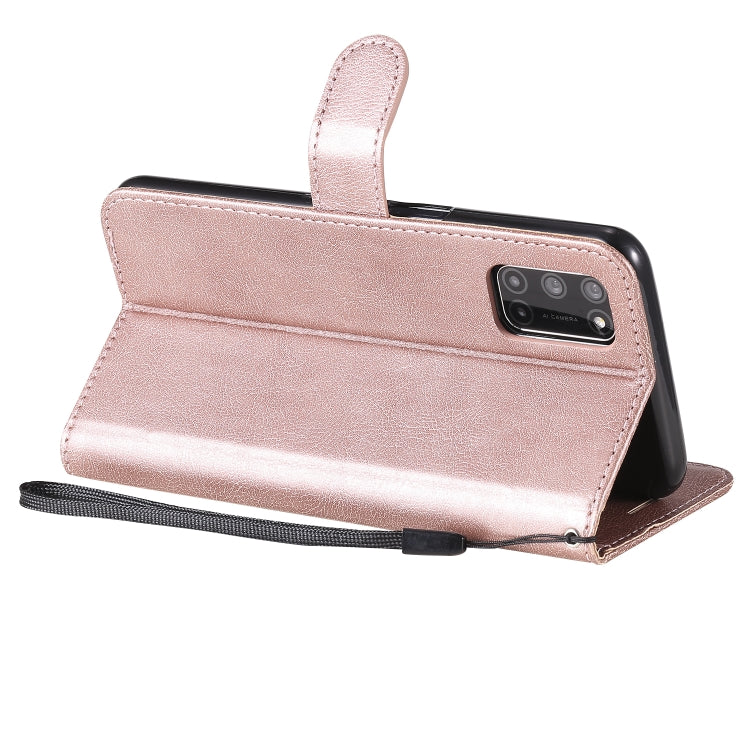 For Oppo A52 / A72 / A92 Solid Color Horizontal Flip Protective Leather Case with Holder & Card Slots & Wallet & Photo Frame & Lanyard