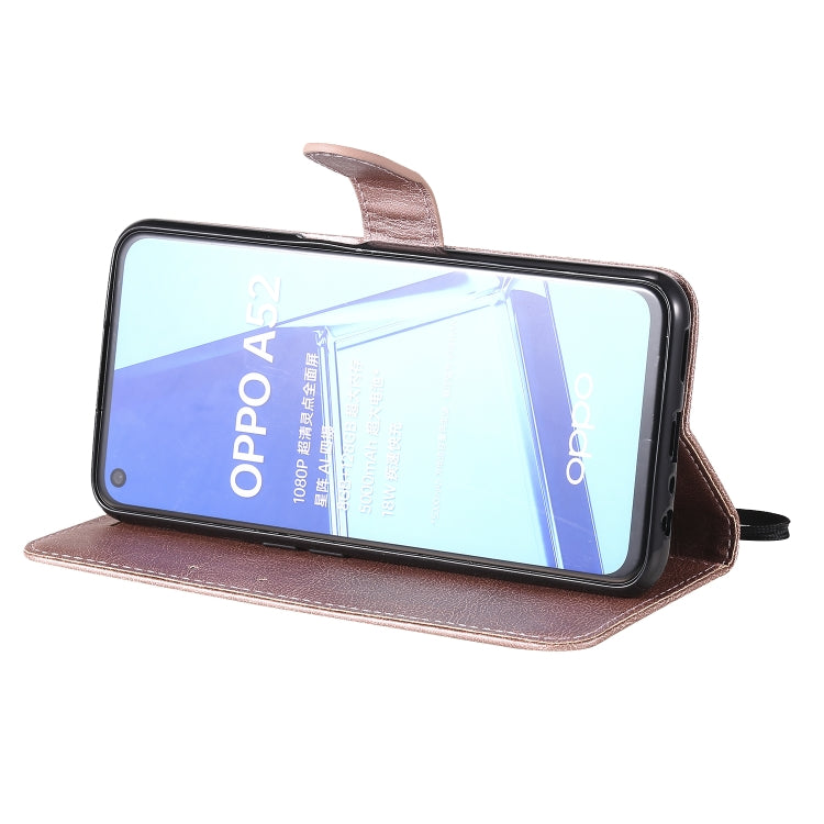 For Oppo A52 / A72 / A92 Solid Color Horizontal Flip Protective Leather Case with Holder & Card Slots & Wallet & Photo Frame & Lanyard