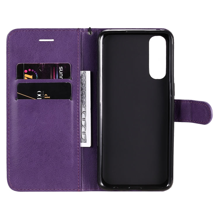 For Oppo Reno3 Pro 4G Solid Color Horizontal Flip Protective Leather Case with Holder & Card Slots & Wallet & Photo Frame & Lanyard
